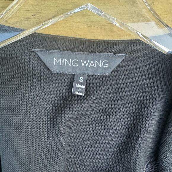 Ming Wang Cardigan Sweater Knit Geometric Patchwork Art to Wear Size Small - Picture 7 of 8